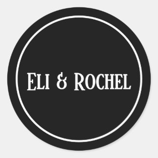 Sticker Rond Minimaliste noir et blanc
