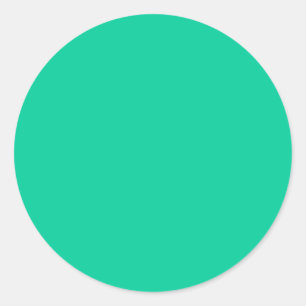Sticker Rond Minimaliste Professionnel Uni Vert Caraïbe