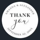 Sticker Rond Minimaliste simple typographie mariage merci<br><div class="desc">Mariage minimaliste de typographie simple merci sticker. Veuillez me contacter si vous avez besoin d'autres articles.</div>