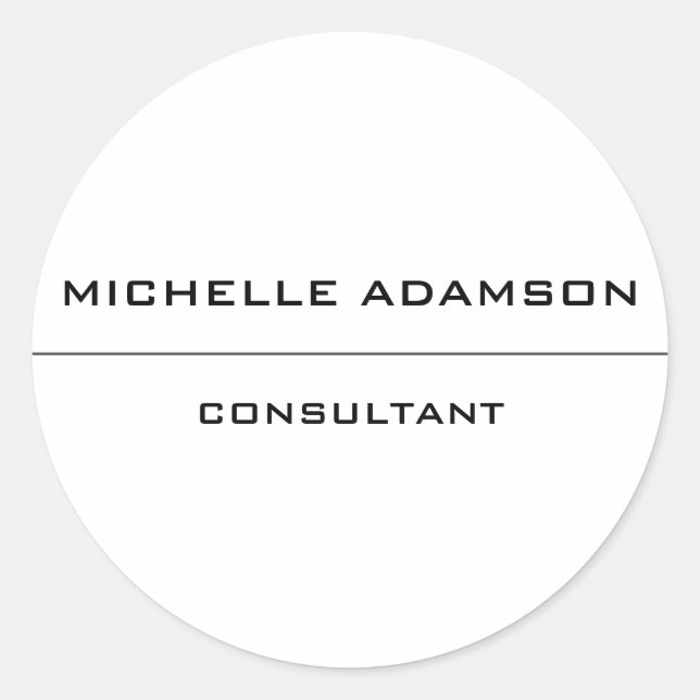 Sticker Rond Minimaliste spécial unique moderne (Devant)