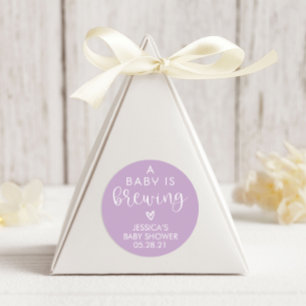 Sticker Rond Minimaliste Un bébé brasse Baby shower Favoriser