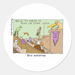 Sticker Rond Ministère Bird Cadeaux de T-Shirts de Dessin Animé