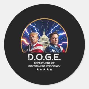 Sticker Rond Ministère De L'Efficacité Gouvernementale Doge Tru