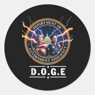 Sticker Rond Ministère De L'Efficacité Gouvernementale Doge Tru