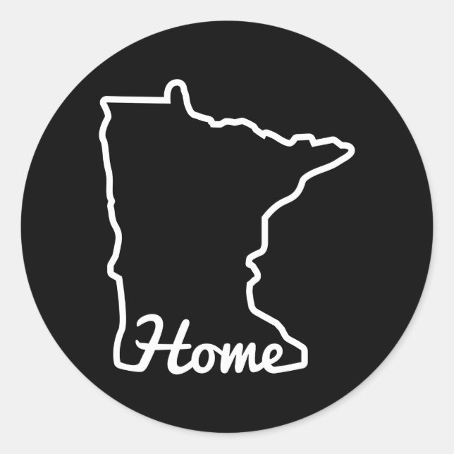 Sticker Rond Minnesota Accueil Mn State Map Minnesotan (Devant)