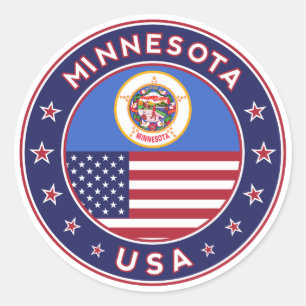 Sticker Rond Minnesota autocollant, étui téléphonique, sac, hor