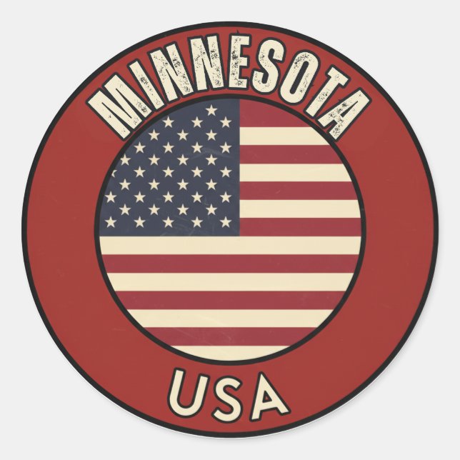 Sticker Rond Minnesota États-Unis d'Amérique (Devant)