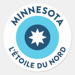 Sticker Rond Minnesota - L'Étoile Du Nord