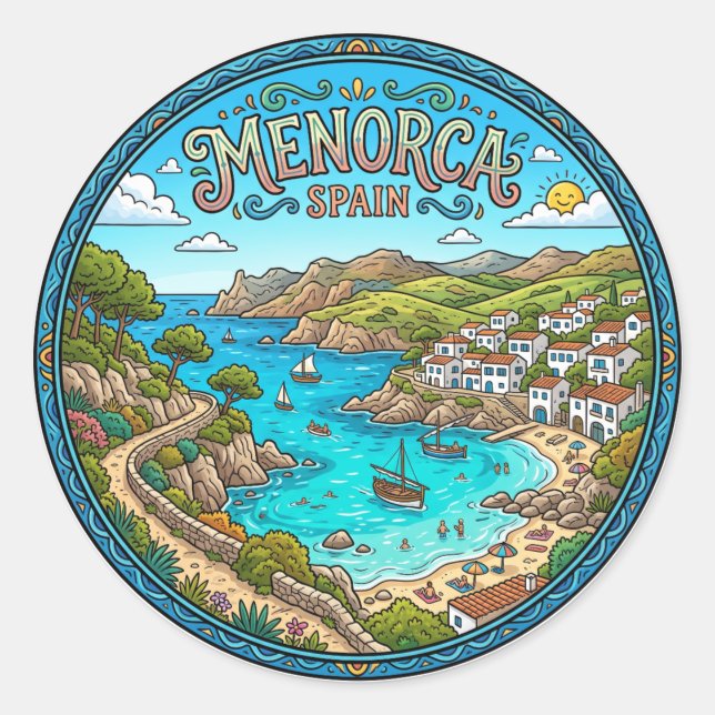 Sticker Rond Minorque Espagne (Devant)