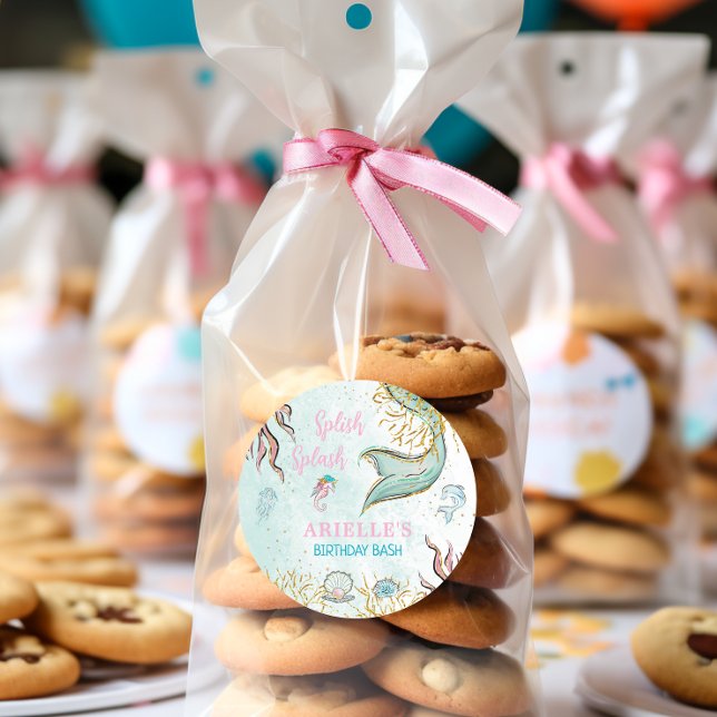 Sticker Rond Mint Glitter Mermaid tail under the sea  (Créateur téléchargé)