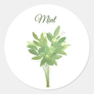 Sticker Rond Mint Herb Vert Cuisine Cuisine Gastronomique Vert 