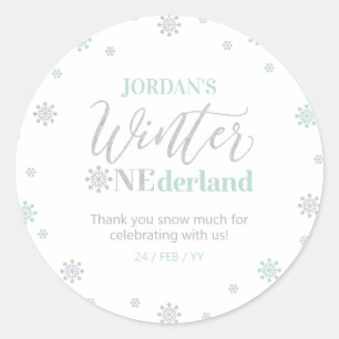 Sticker Rond Mint Silver Hiver onederland Merci beaucoup pour l