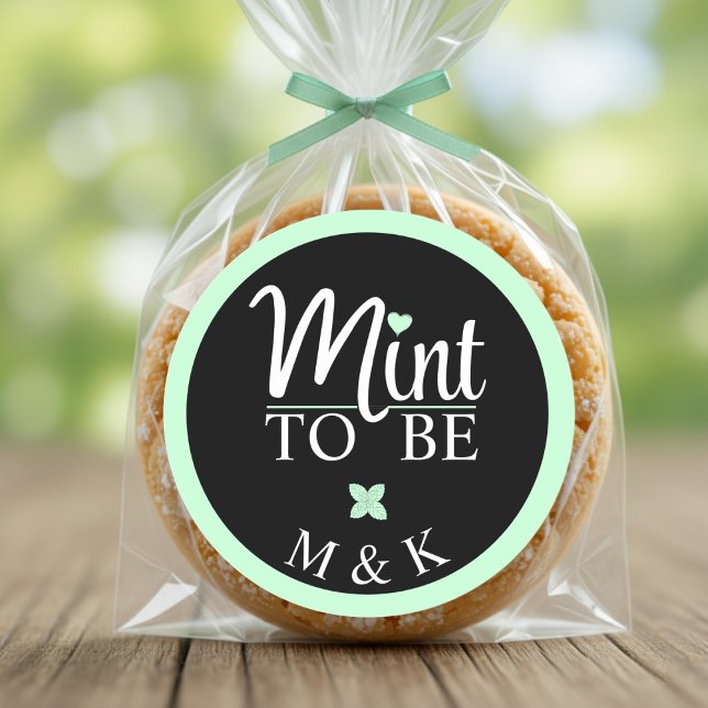 Sticker Rond Mint to Be Monogram Wedding Bridal Shower (Mint to Be Monogram Wedding Bridal Shower Classic Round Sticker
)
