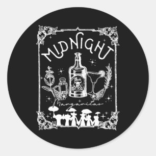 Sticker Rond Minuit Margaritas Pratique Magie Tee Halloween
