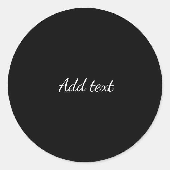 Sticker Rond Minuit noir, texte blanc, modèle (Devant)