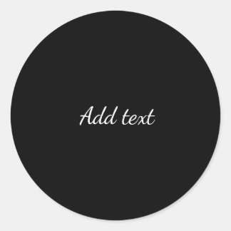Sticker Rond Minuit noir, texte blanc, modèle