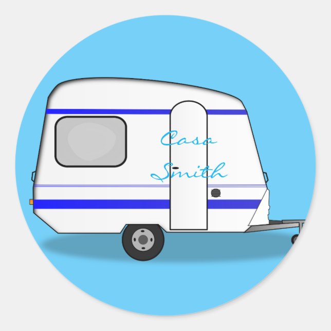 Sticker Rond Minuscule caravane rationalisée Thunder_Cove n'imp (Devant)