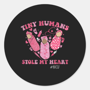 Sticker Rond Minuscules Humains Ont Volé Mon Cœur Nicu Infirmiè