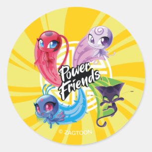 Sticker Rond Miraculaires Kwamis Power Friends