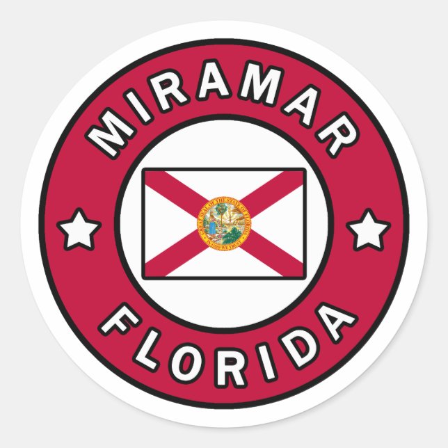 Sticker Rond Miramar Floride (Devant)