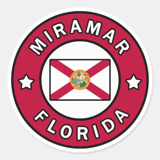 Sticker Rond Miramar Floride (Devant)