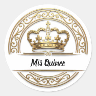 Sticker Rond Mis Quince Collection Luxe Or