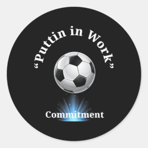 Sticker Rond Mise au travail de football