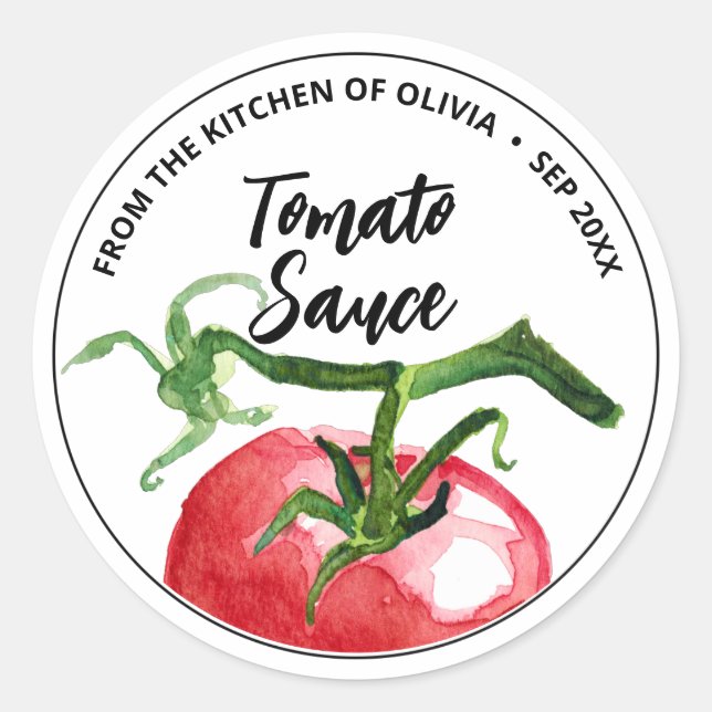 Sticker Rond Mise en conserve de sauce tomate (Devant)
