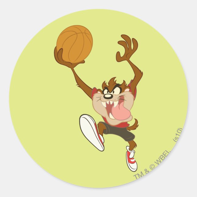 Sticker Rond Mise en forme de basket-ball TAZ™ (Devant)