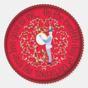 Sticker Rond Mise en tambour de douze batteurs