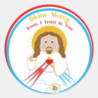 Sticker Rond Miséricorde divine Jésus Je fais confiance en toi