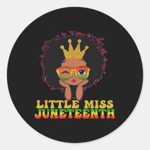 Sticker Rond Miss JunetDix Célébrer Juin 19 Black Girl Kid