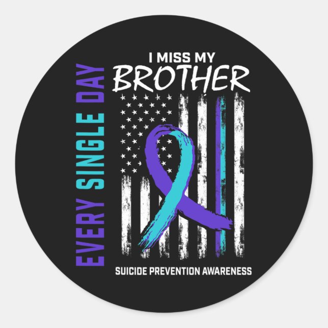 Sticker Rond Miss Mon Frère Prévention du Suicide Ameri (Devant)