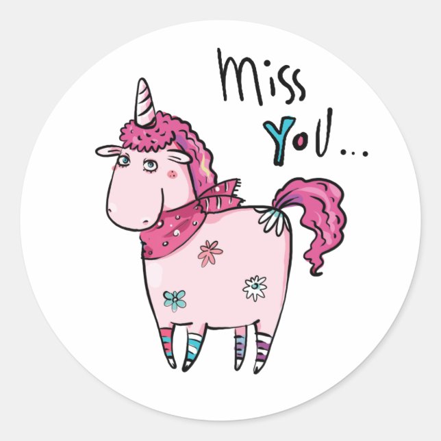 Sticker Rond Miss Unicorn (Devant)