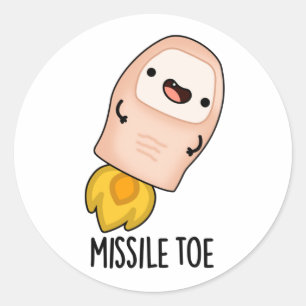 Sticker Rond Missile Toe drôle Mistletoe Pun