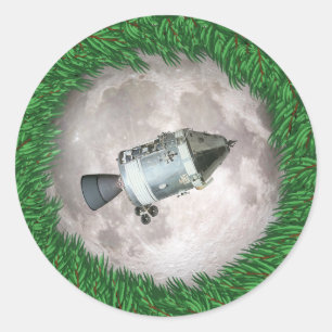 Sticker Rond Mission Apollo 8 Christmas Eve Moon