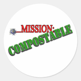 Sticker Rond Mission : COMPOSTABLE