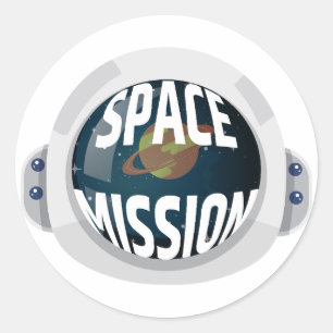 Sticker Rond Mission spatiale