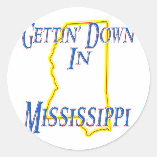 Sticker Rond Mississippi - Gettin' Down