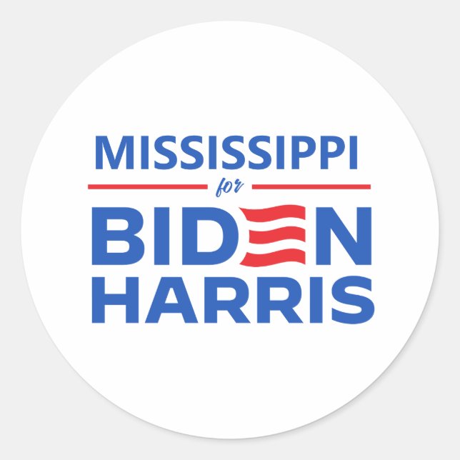 Sticker Rond Mississippi pour Biden Harris (Devant)