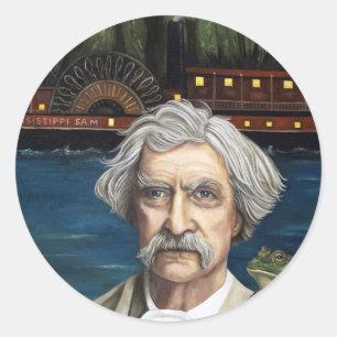 Sticker Rond Mississippi Sam Aka Mark Twain