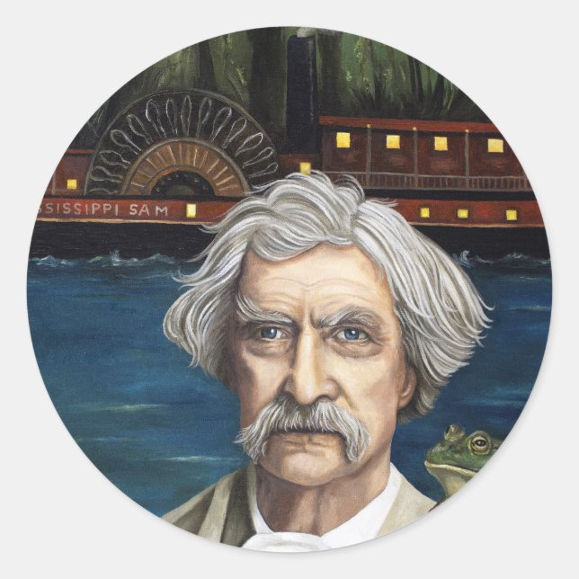 Sticker Rond Mississippi Sam Aka Mark Twain (Devant)
