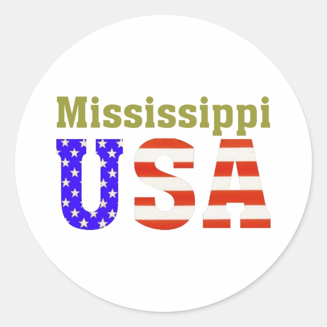 Sticker Rond Mississippi USA ! (Devant)