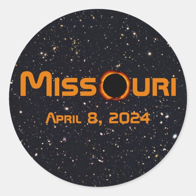 Sticker Rond Missouri 2024 Éclipse solaire totale (Devant)
