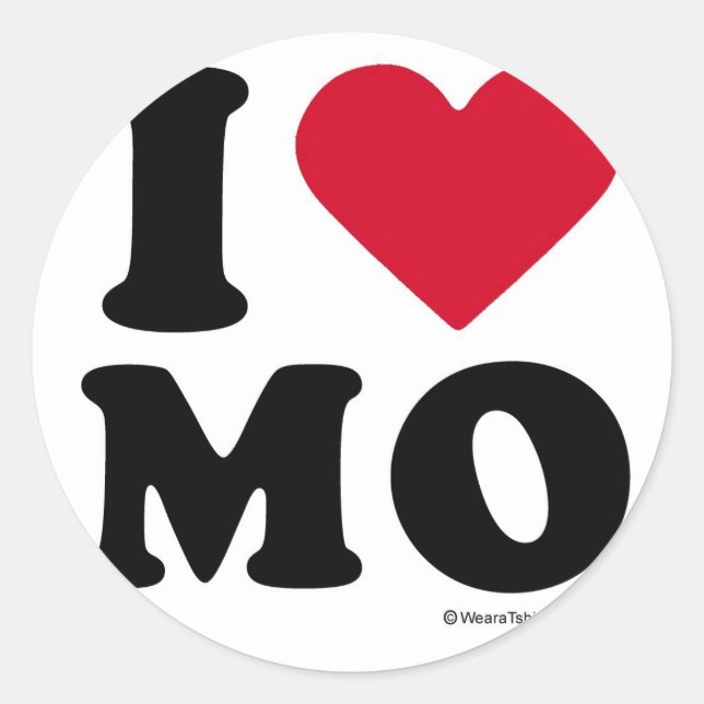 STICKER ROND MISSOURI - "I LOVE MO" "I LOVE MISSOURI" (Devant)