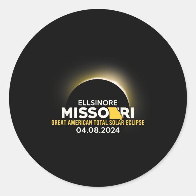Sticker Rond Missouri Mo Total Solar Eclipse 2024 (Devant)