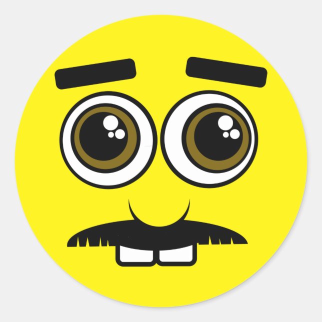 Sticker Rond Mister Clueless Emoji Face (Devant)