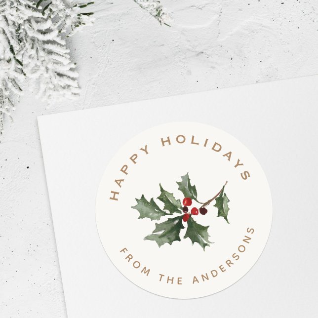 Sticker Rond Mistletoe de Noël Nom de famille Cadeau (Créateur téléchargé)