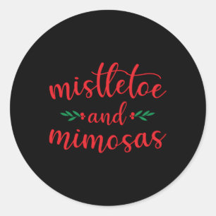 Sticker Rond Mistletoe Et Mimosas Maman