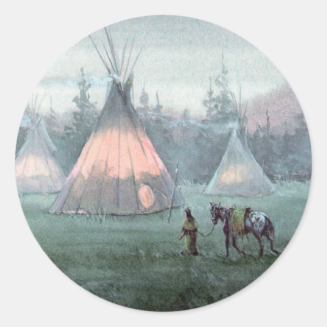 Sticker Rond MISTY TIPI par SHARON SHARPE (Devant)